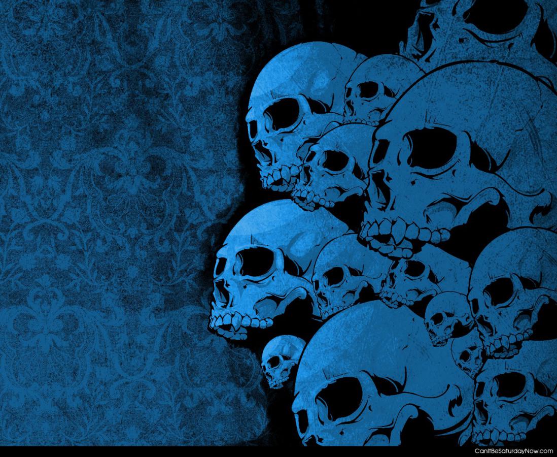 Blue skulls - pile of blue skulls
